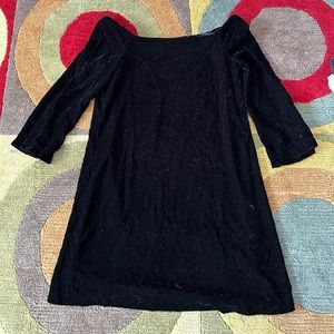 10 for $15 Zara Black Off the Shoulder 3/4 Sleeve Crushed Velvet Mini Dress S